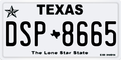 TX license plate DSP8665