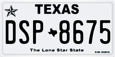 TX license plate DSP8675