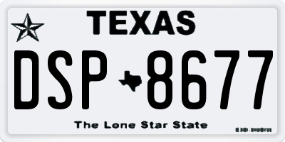TX license plate DSP8677