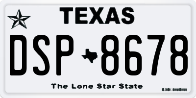 TX license plate DSP8678