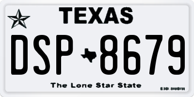 TX license plate DSP8679