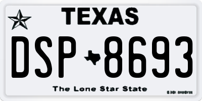 TX license plate DSP8693