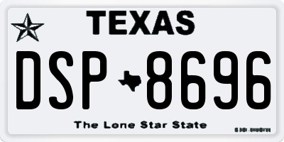TX license plate DSP8696