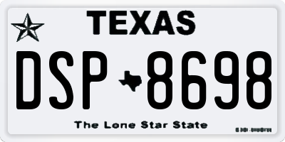 TX license plate DSP8698