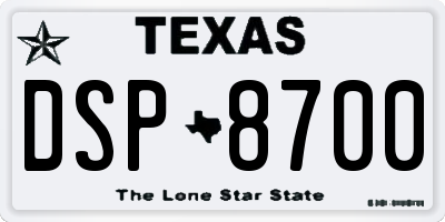 TX license plate DSP8700
