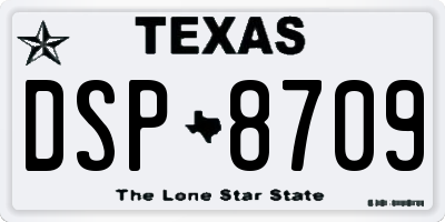 TX license plate DSP8709