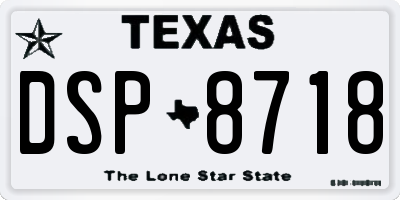 TX license plate DSP8718