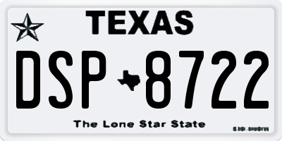 TX license plate DSP8722