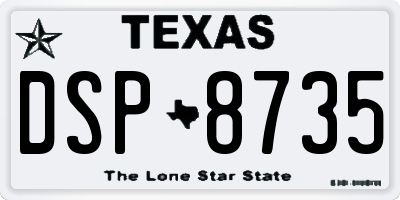 TX license plate DSP8735