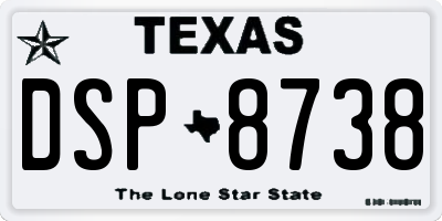 TX license plate DSP8738