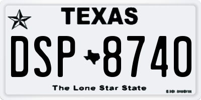 TX license plate DSP8740