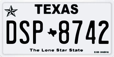 TX license plate DSP8742