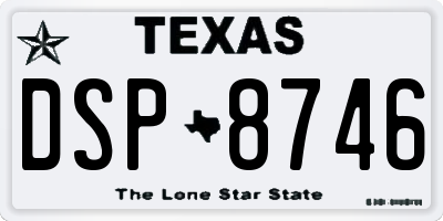 TX license plate DSP8746