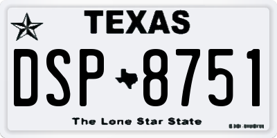 TX license plate DSP8751