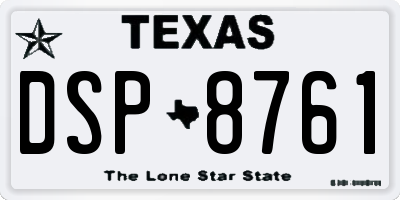 TX license plate DSP8761