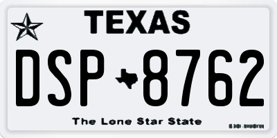 TX license plate DSP8762