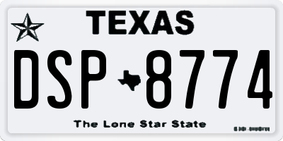 TX license plate DSP8774