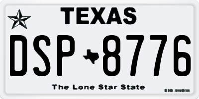 TX license plate DSP8776