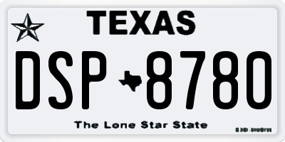 TX license plate DSP8780