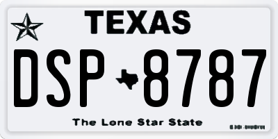 TX license plate DSP8787