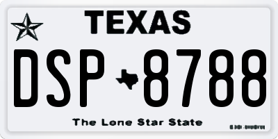 TX license plate DSP8788
