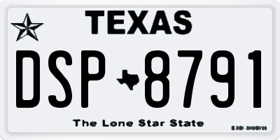 TX license plate DSP8791