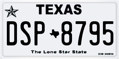 TX license plate DSP8795