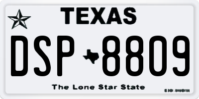 TX license plate DSP8809