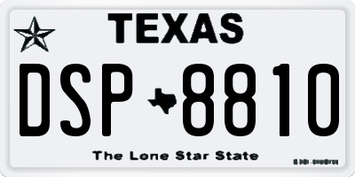 TX license plate DSP8810