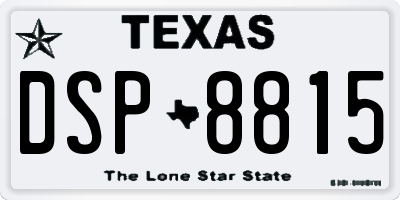 TX license plate DSP8815