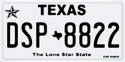 TX license plate DSP8822