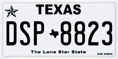TX license plate DSP8823