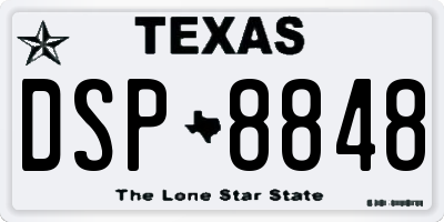 TX license plate DSP8848