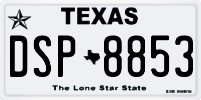 TX license plate DSP8853