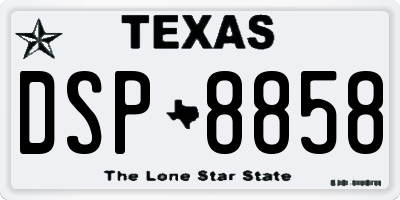 TX license plate DSP8858