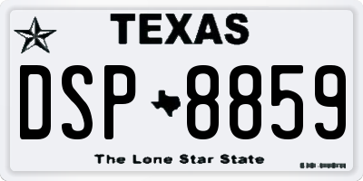 TX license plate DSP8859