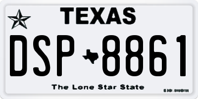 TX license plate DSP8861