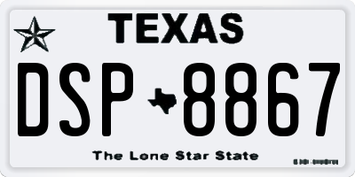 TX license plate DSP8867
