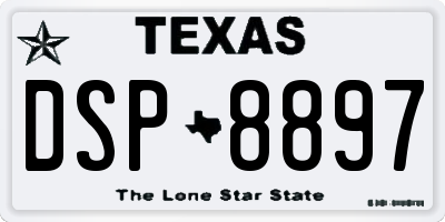 TX license plate DSP8897