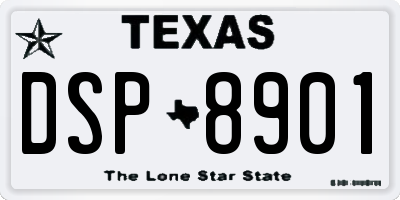 TX license plate DSP8901