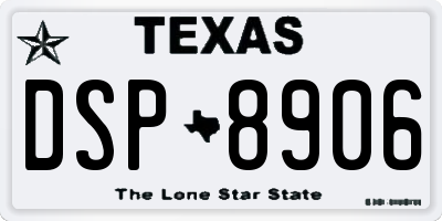 TX license plate DSP8906
