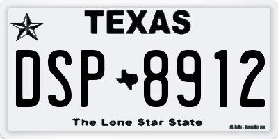 TX license plate DSP8912