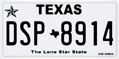 TX license plate DSP8914