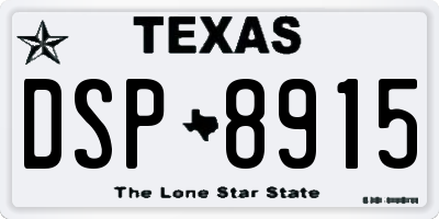 TX license plate DSP8915