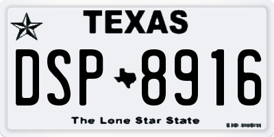 TX license plate DSP8916
