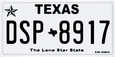 TX license plate DSP8917