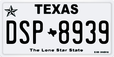 TX license plate DSP8939
