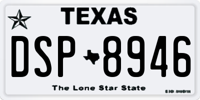 TX license plate DSP8946