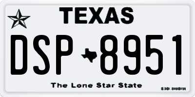 TX license plate DSP8951