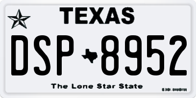 TX license plate DSP8952